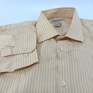 Banana Republic Mens Classic Fit Striped Button Down Shirt XL‎ 17-17 1/2Yellow